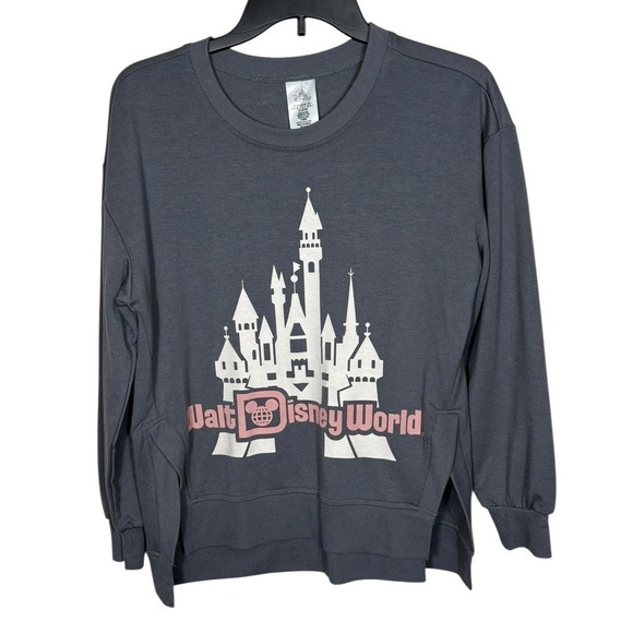 Disney Tops - Disney Parks Gray Pink Castle Crewneck Sweatshirt‎ Walt Disney World Womens S
